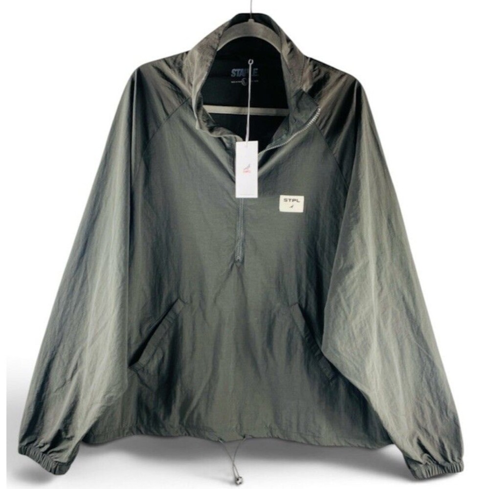 NEW Staple Pigeon Pullover Jacket Men’s 1/4 Zip  Green Color size L Long Sleeve